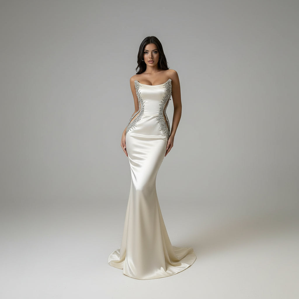 monica mermaid gown, rhinestone mermaid dress, satin mermaid gown, rhinestone evening dress, strapless evening gown, strapless mermaid dress, satin formal dress, rhinestone formal gown, elegant evening gown, luxury evening dress, beaded evening gown, sparkling mermaid dress, formal gown for women, plus size formal gown, plus size mermaid dress, plus size evening gown, plus size prom dress, strapless prom dress, mermaid prom gown, formal wedding guest dress, black tie evening gown, gala dress for women, grad