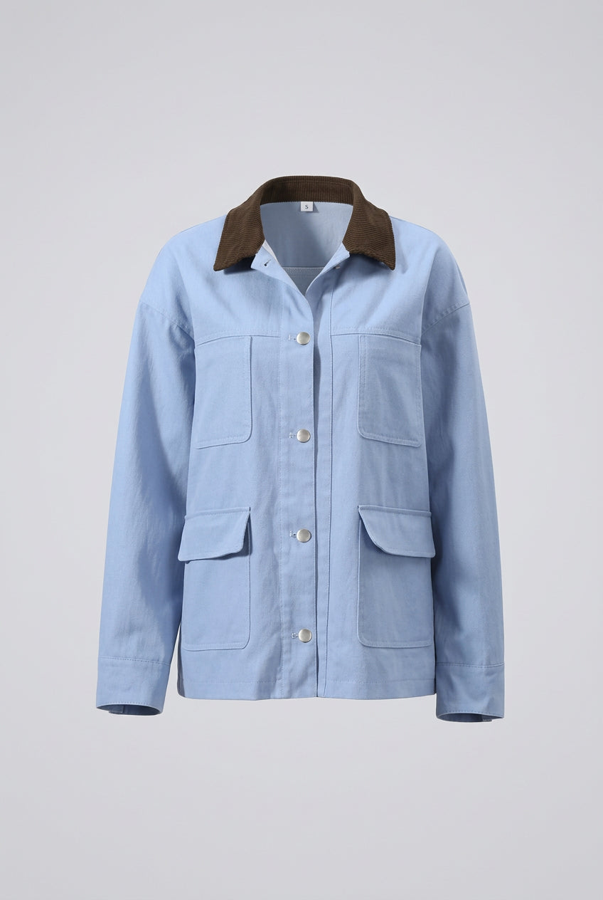 Multi-pocket blue utility jacket product photo 9