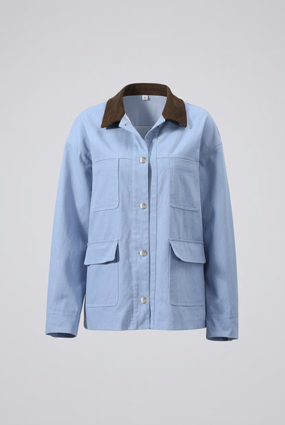 Multi-pocket blue utility jacket product photo 9