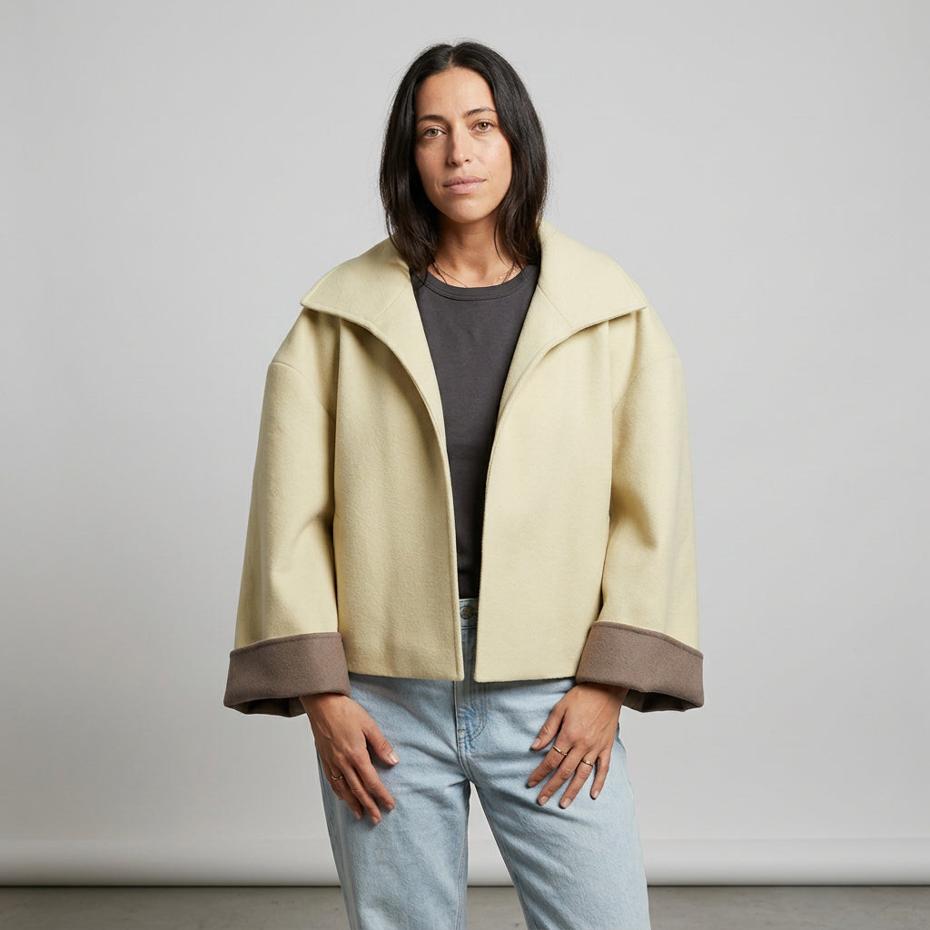 Relaxed faux-leather zip-up jacket product photo 26
