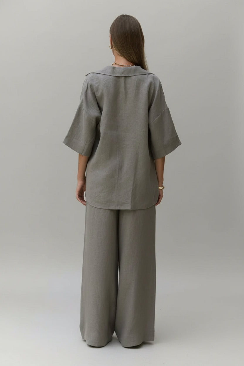 100% cotton two piece set, women's cotton matching set, cotton lounge set women, casual two piece outfit, wide leg pants set, breathable cotton outfit, vacation outfit women, resort wear women, oversized cotton shirt, matching set for women, minimalist fashion outfit, travel outfit women, summer cotton set, relaxed fit two piece set, everyday matching outfit, button up shirt and pants set, women's casual co ord set, wide leg cotton pants, comfortable women's outfit, GoSobiShop Boutique