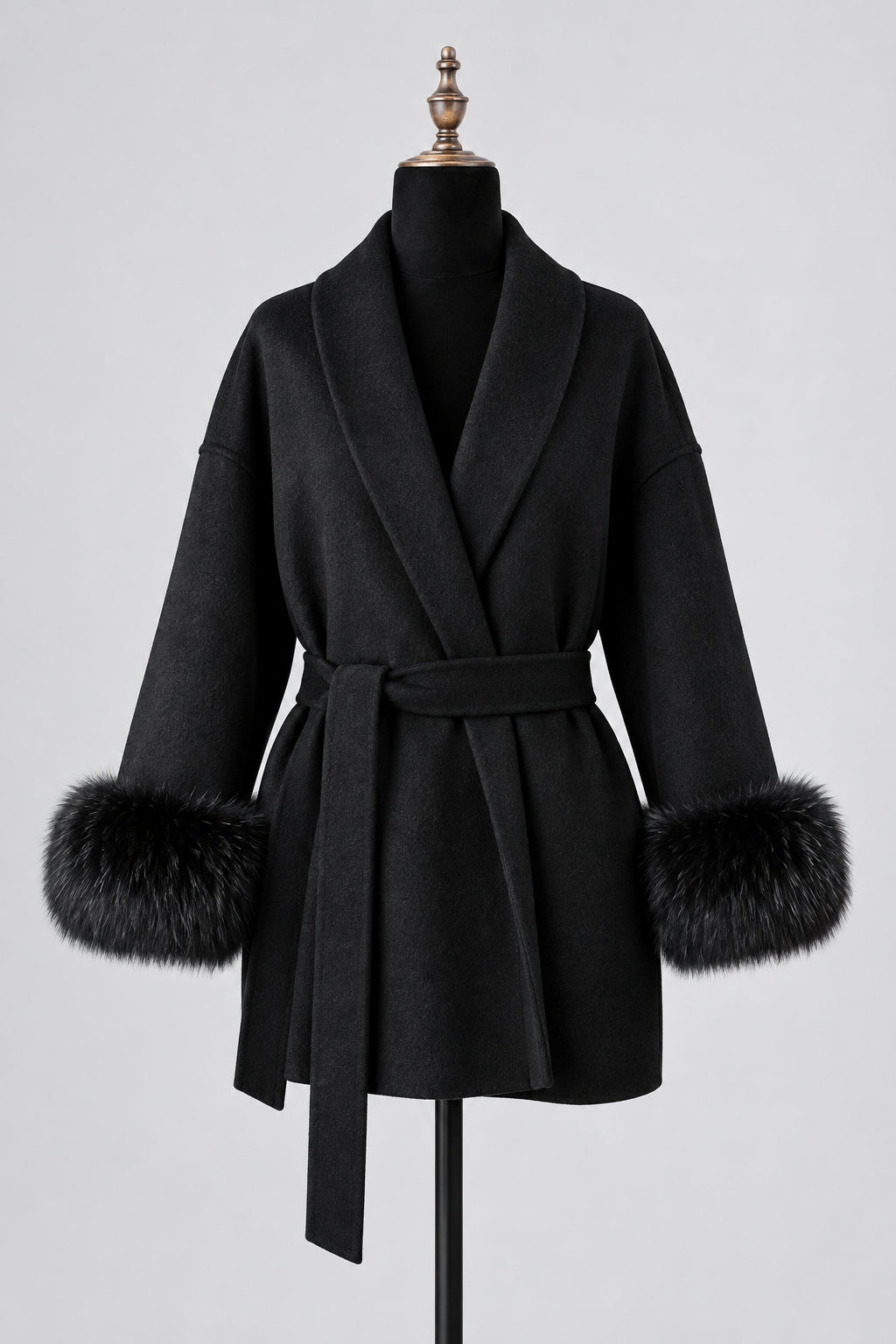 The Alessia fur-collar wool coat