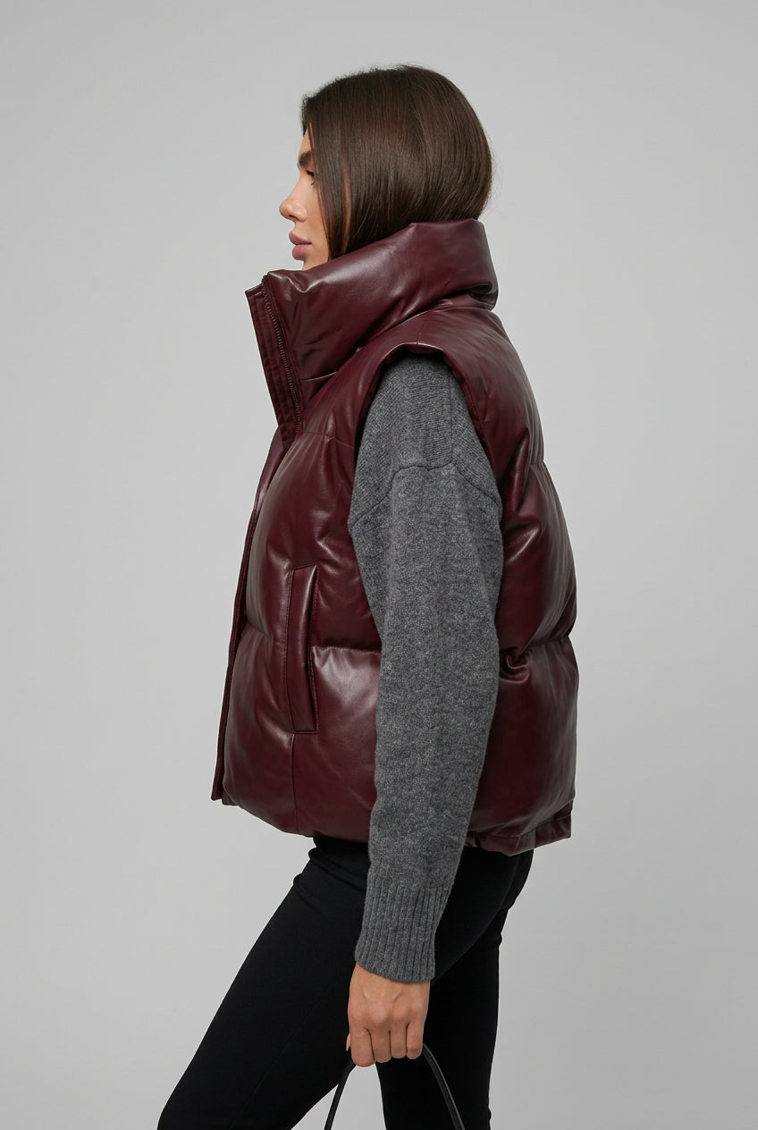 The Nova Puffer worn as a sleeveless vest