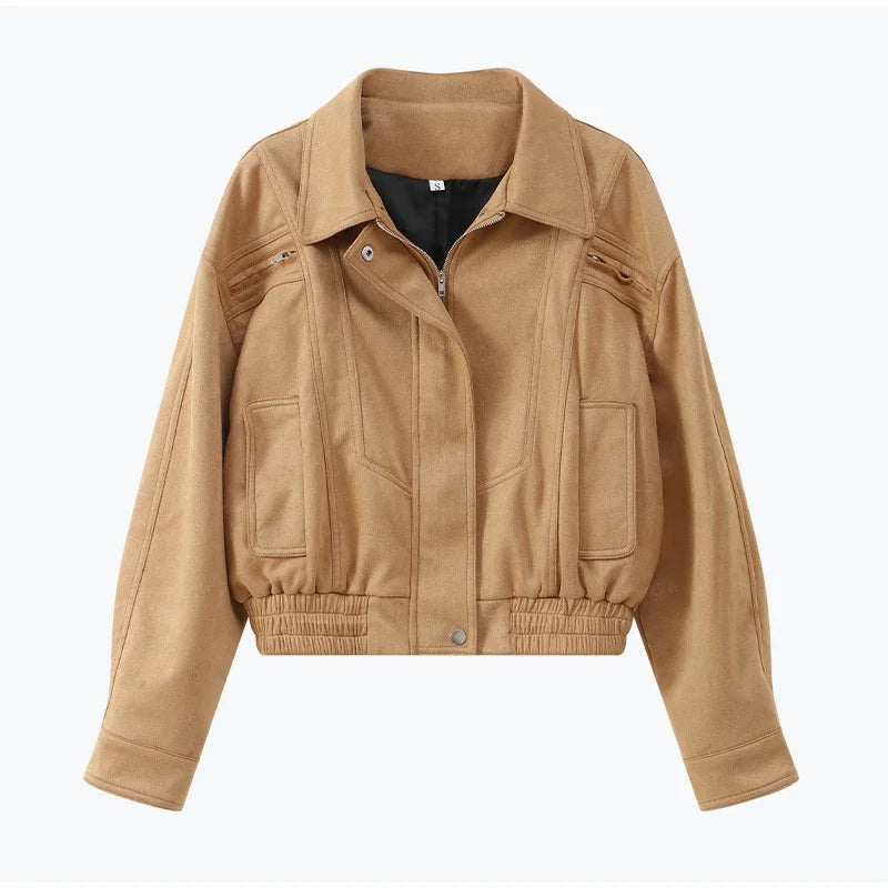 women's cropped jacket, cropped lapel jacket, women's zip up jacket, women's fall jacket, women's autumn jacket, women's casual jacket, women's fashion jacket, lapel collar jacket, women's outerwear, cropped coat women, women's lightweight outerwear, women's high street jacket, casual zip jacket women, stylish women's jacket, women's winter jacket, women's everyday jacket, women's short coat, women's fall outerwear, women's fashion outerwear

