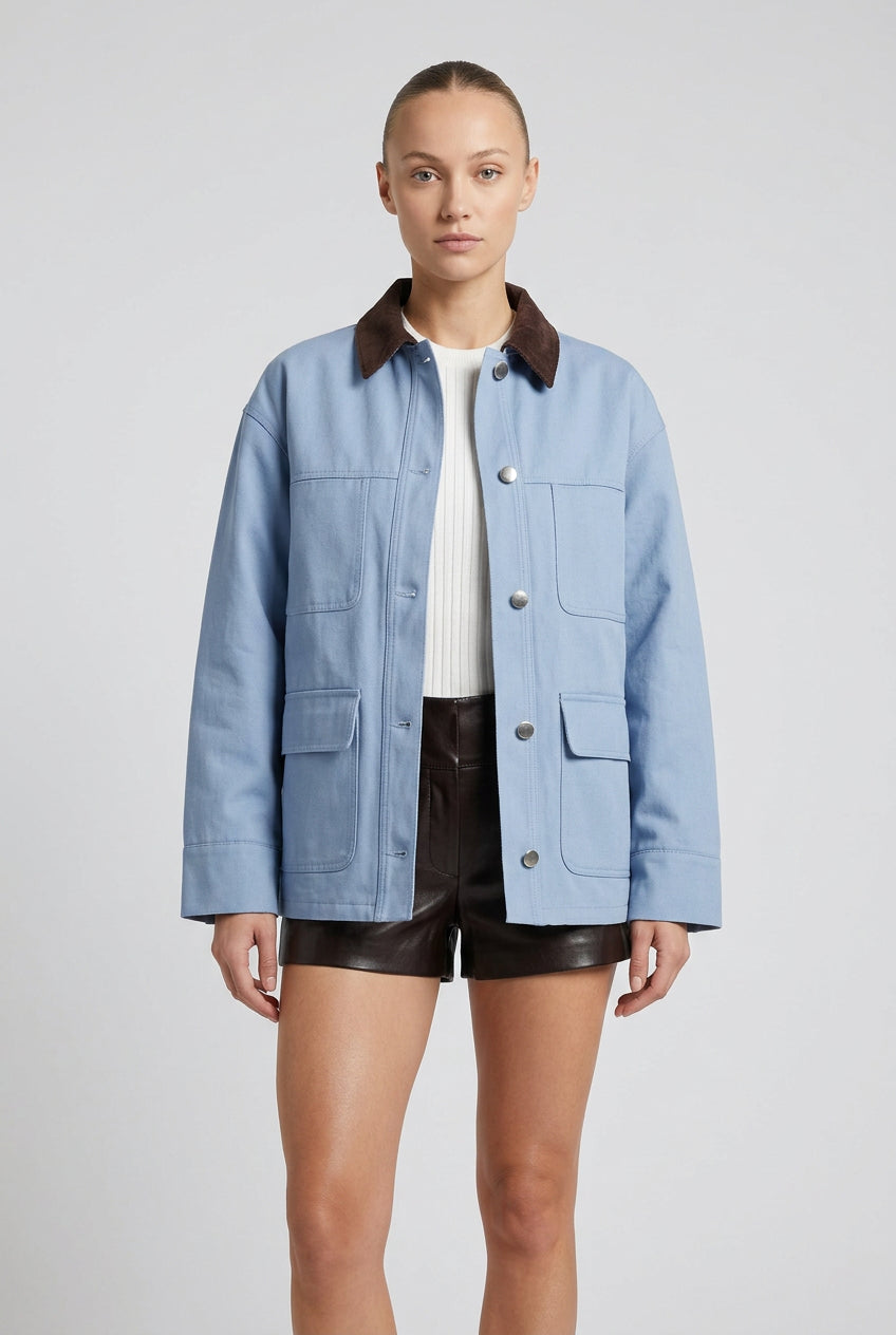 Multi-pocket blue utility jacket product photo 20