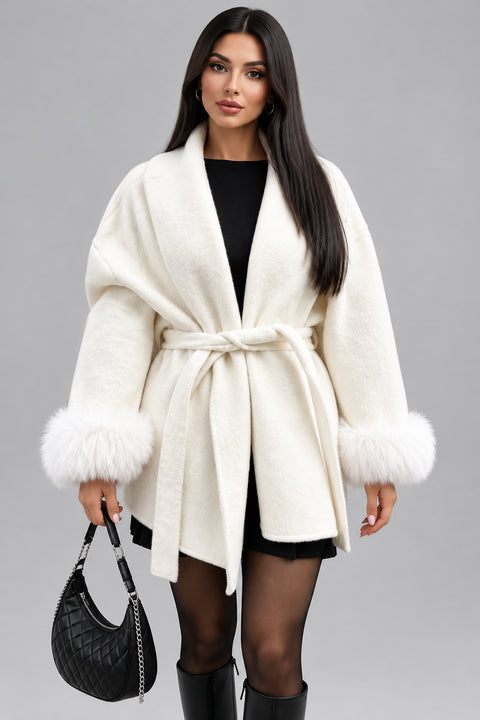 The Alessia fur-collar wool coat