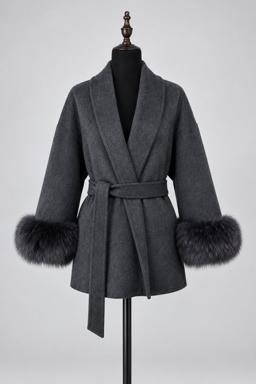 The Alessia fur-collar wool coat
