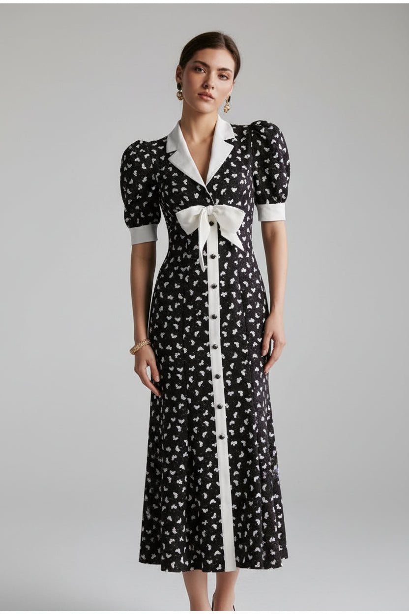 bow accent midi dress, women's midi dress, striped midi dress, summer midi dress, women's summer dress, bow dress for women, feminine midi dress, vacation dress for women, resort wear dress, brunch dress women, date night dress, summer vacation outfit, striped summer dress, women's holiday dress, elegant summer dress