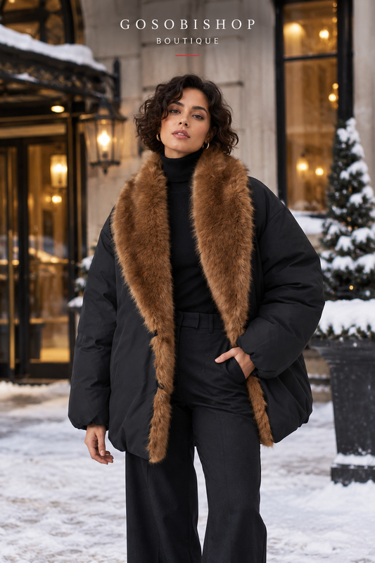 The Shaggy Faux-Fur Collar Puffer Jacket