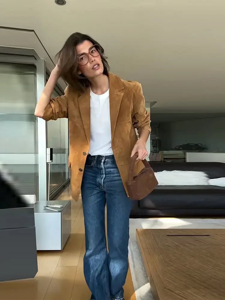Ally Suede Leather Fall Jacket - GoSobiShop Boutique