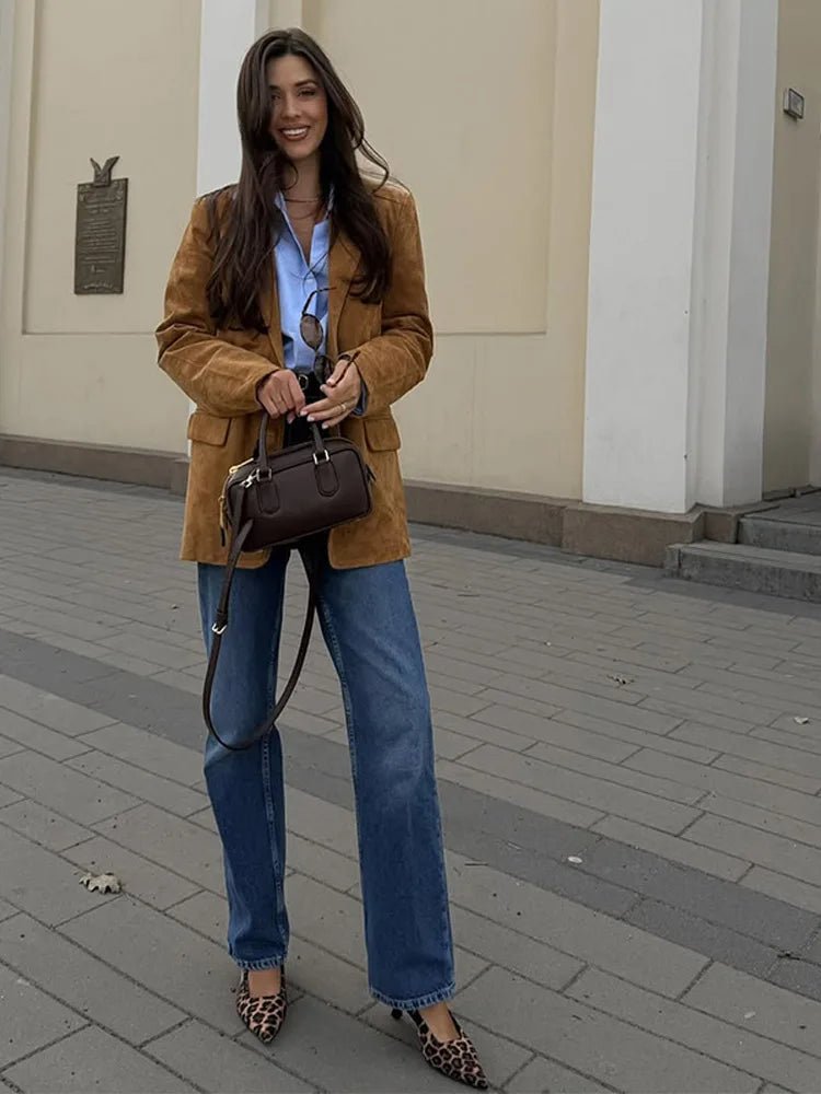Ally Suede Leather Fall Jacket - GoSobiShop Boutique