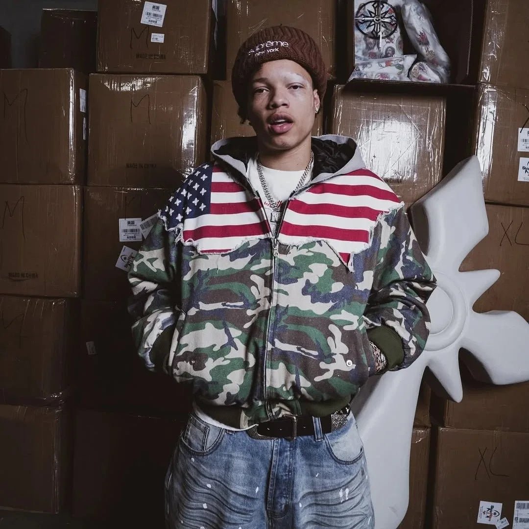 American Vintage Camo hoodie Y2K Street fashion. - GoSobiShop Boutique
