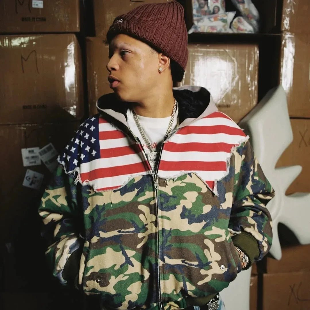 American Vintage Camo hoodie Y2K Street fashion. - GoSobiShop Boutique