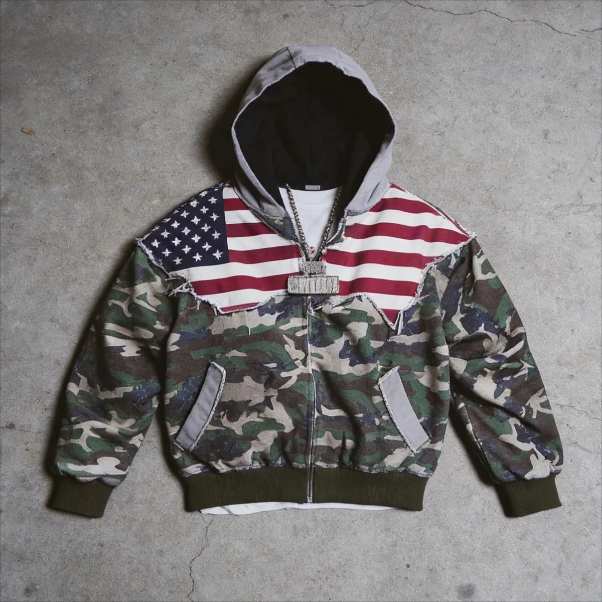 American Vintage Camo hoodie Y2K Street fashion. - GoSobiShop Boutique