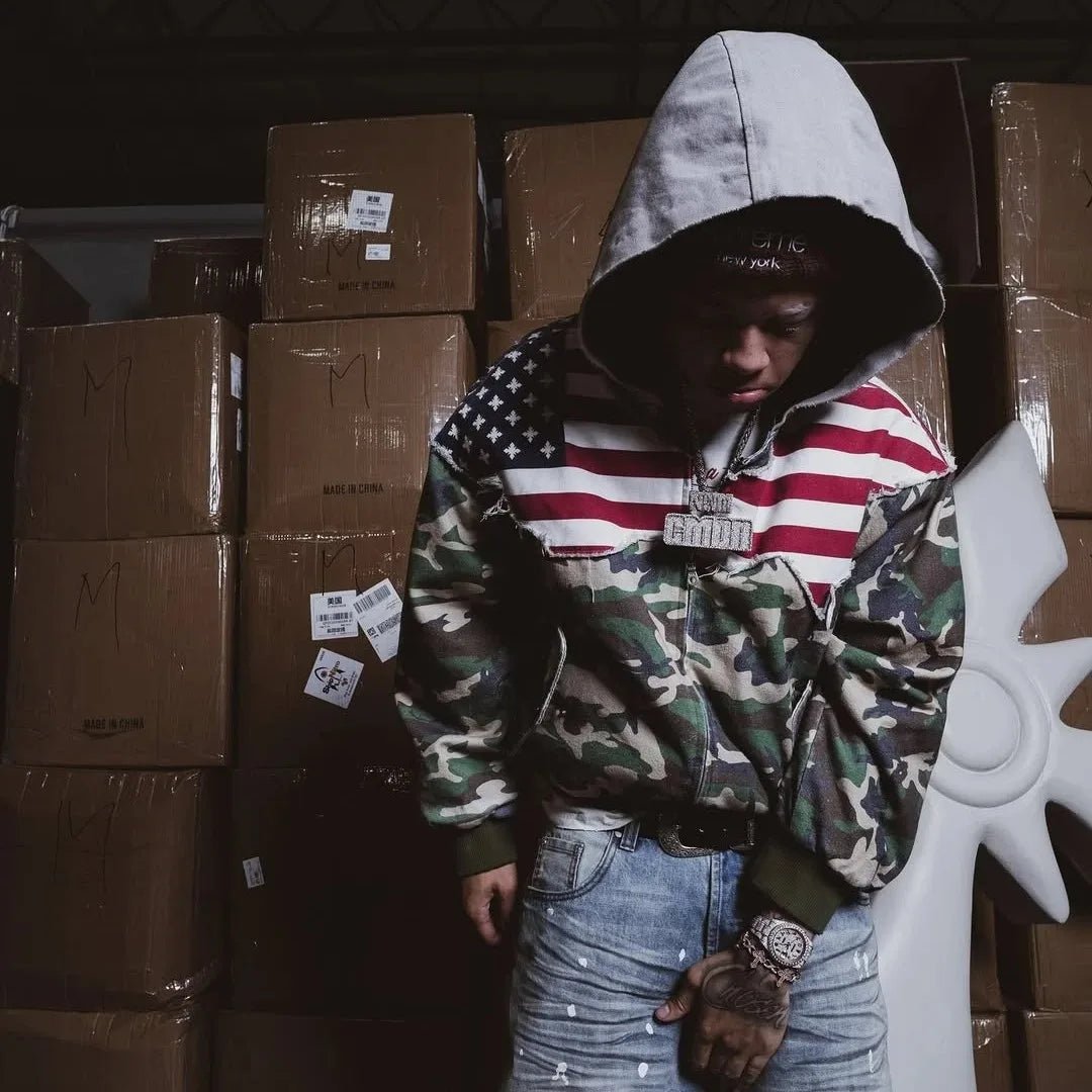 American Vintage Camo hoodie Y2K Street fashion. - GoSobiShop Boutique