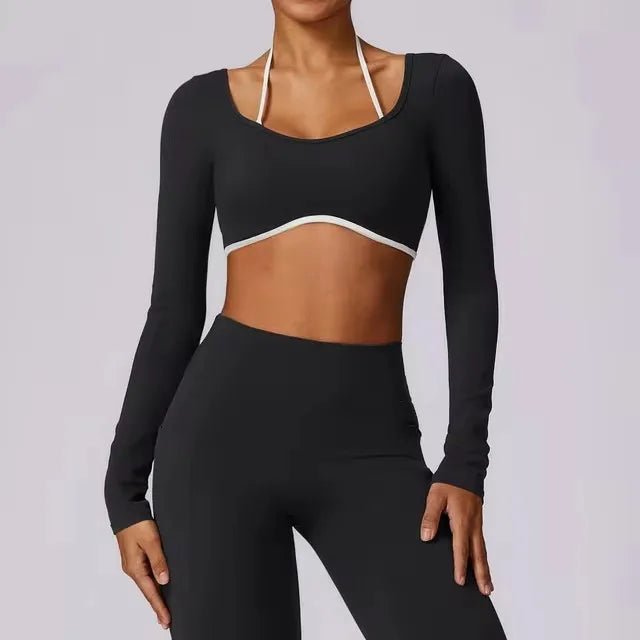 Backless Yoga Shirts bra top Long Sleeve Gym Clothes - GoSobiShop Boutique