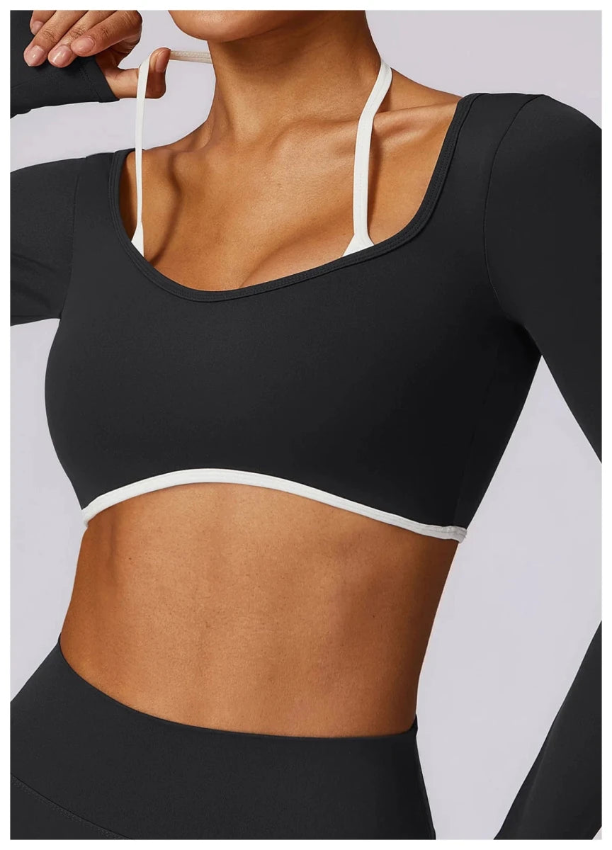 Backless Yoga Shirts bra top Long Sleeve Gym Clothes - GoSobiShop Boutique