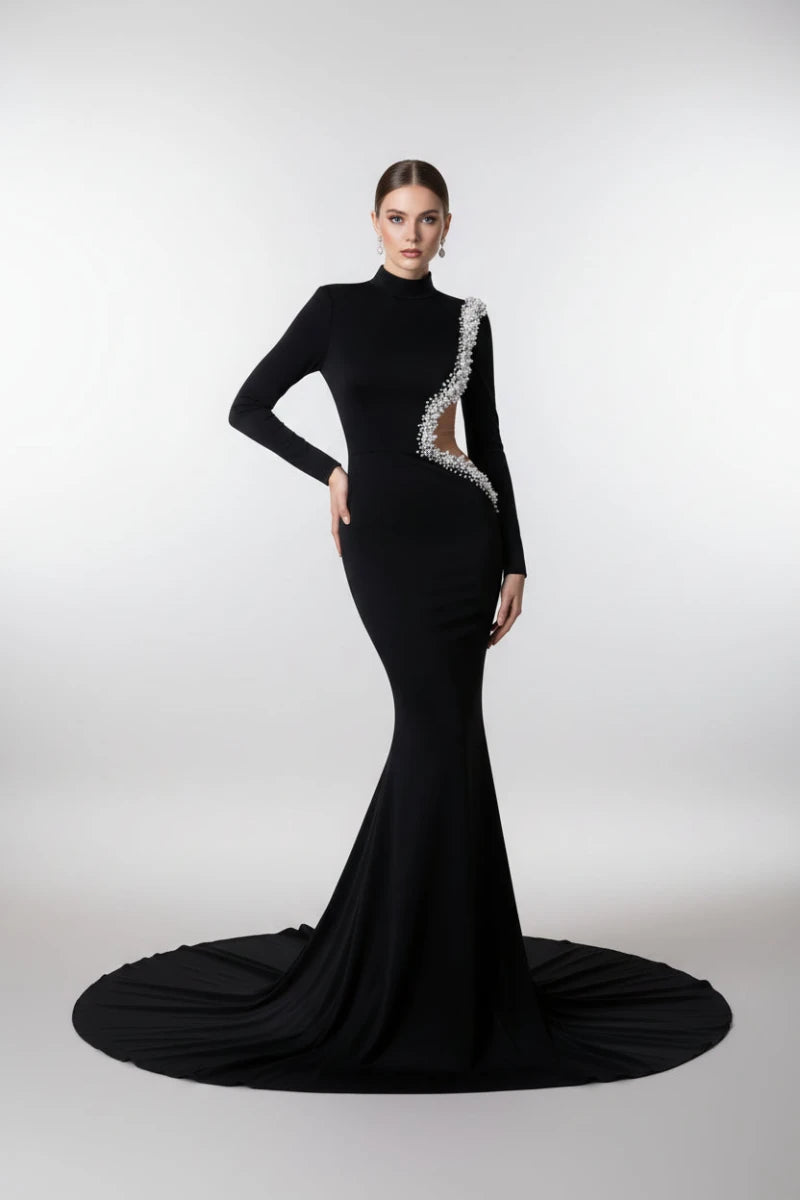 Product photo of Beaded Mermaid Evening Gown
