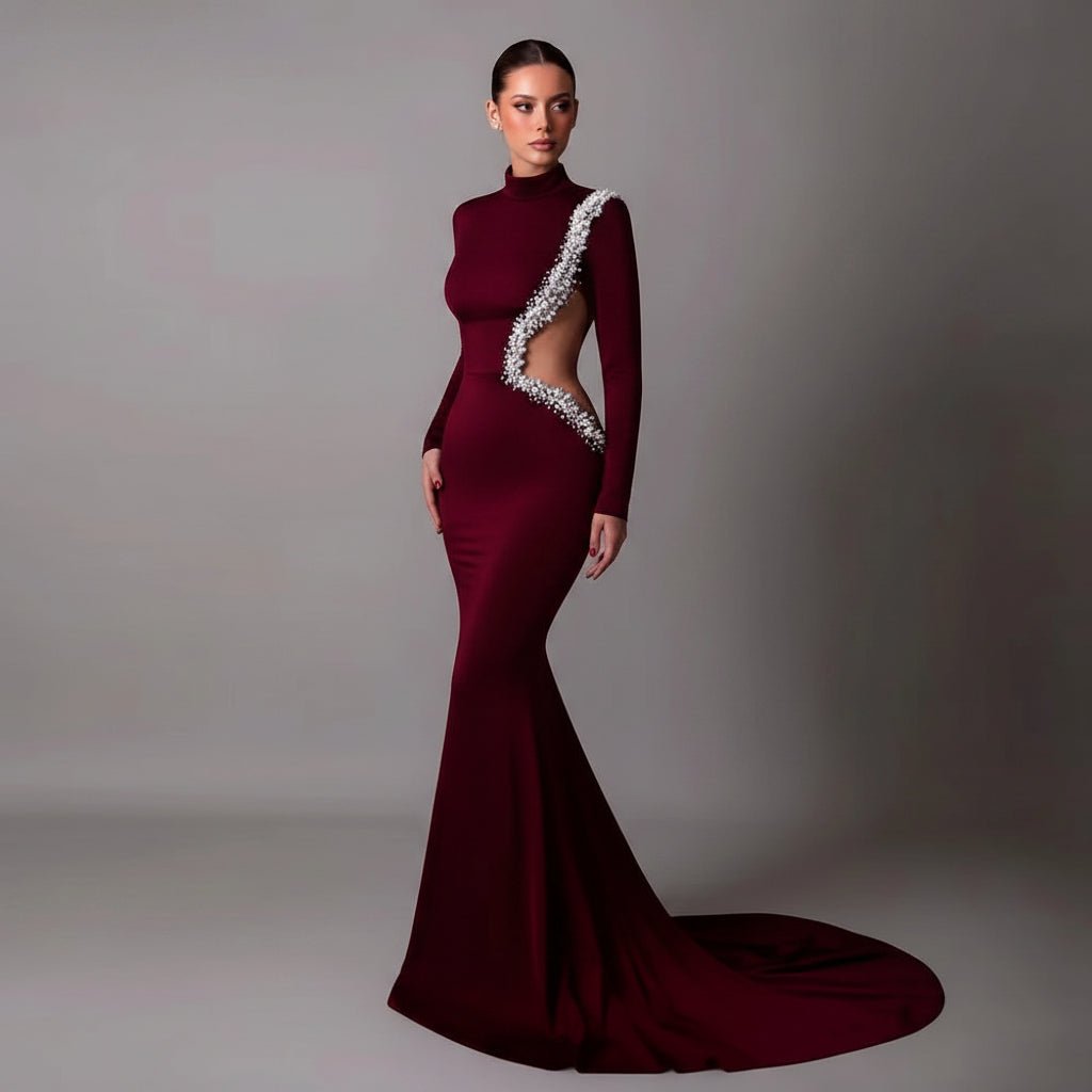 Beaded Mermaid Evening Gown - GoSobiShop Boutique