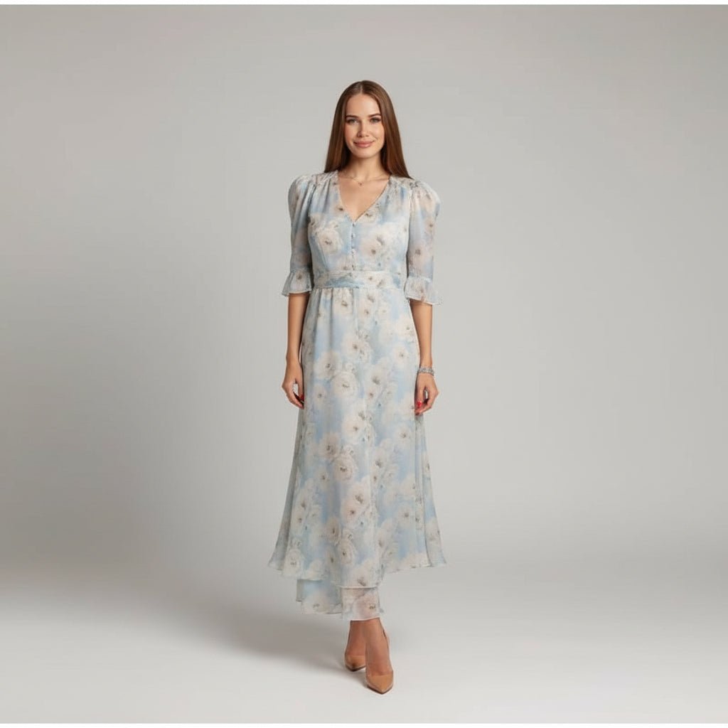 Bella Fleur Ruffle Midi Dress - GoSobiShop Boutique