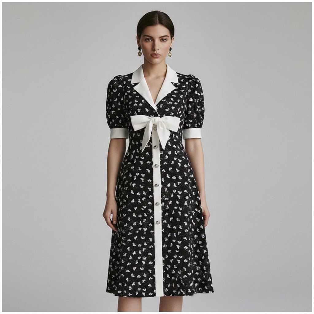 Bow Accent Midi Dress - GoSobiShop Boutique