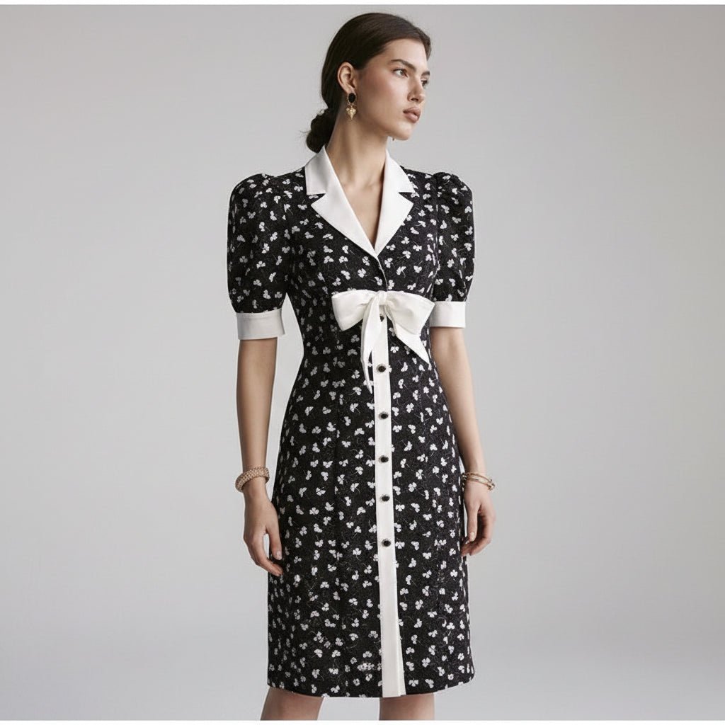 Bow Accent Midi Dress - GoSobiShop Boutique