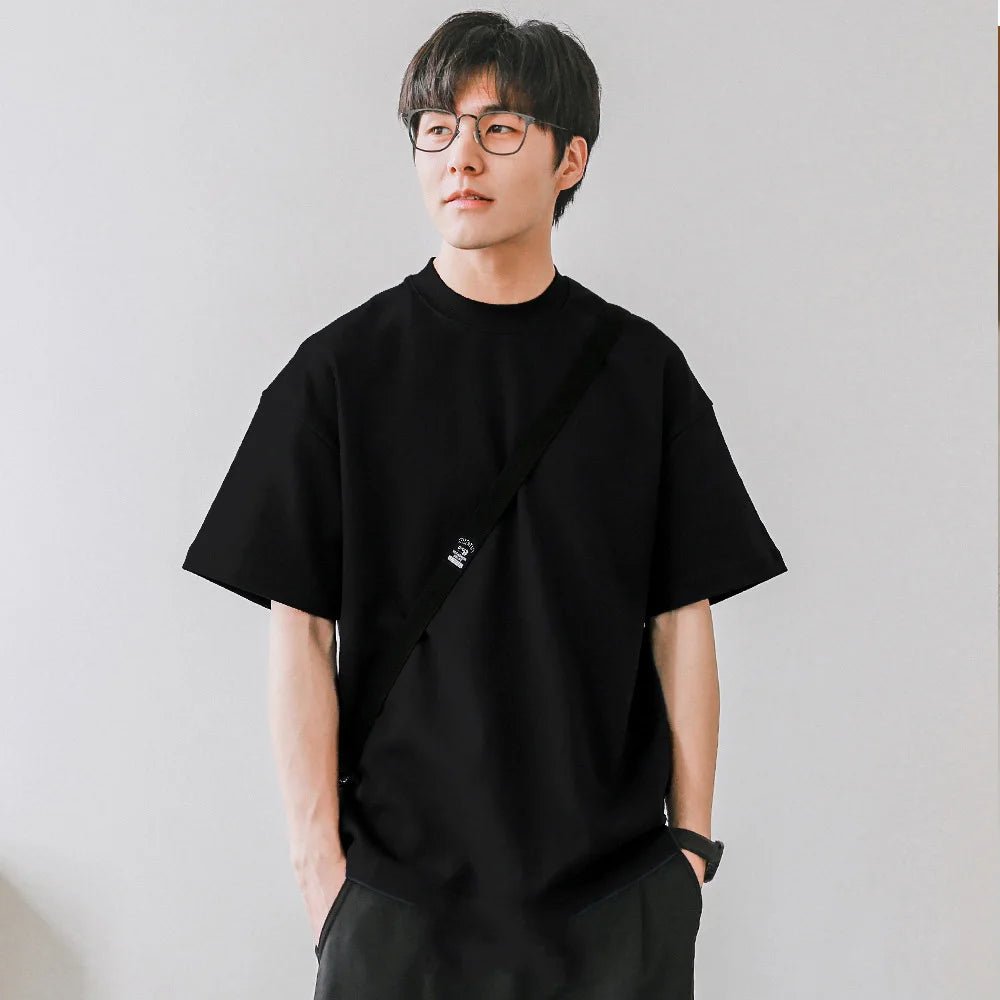 Boxy fit turtleneck loose mock neck t-shirt - GoSobiShop Boutique