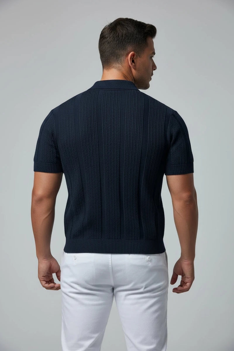 Breathable men's knitted mesh Polo shirt. - GoSobiShop Boutique