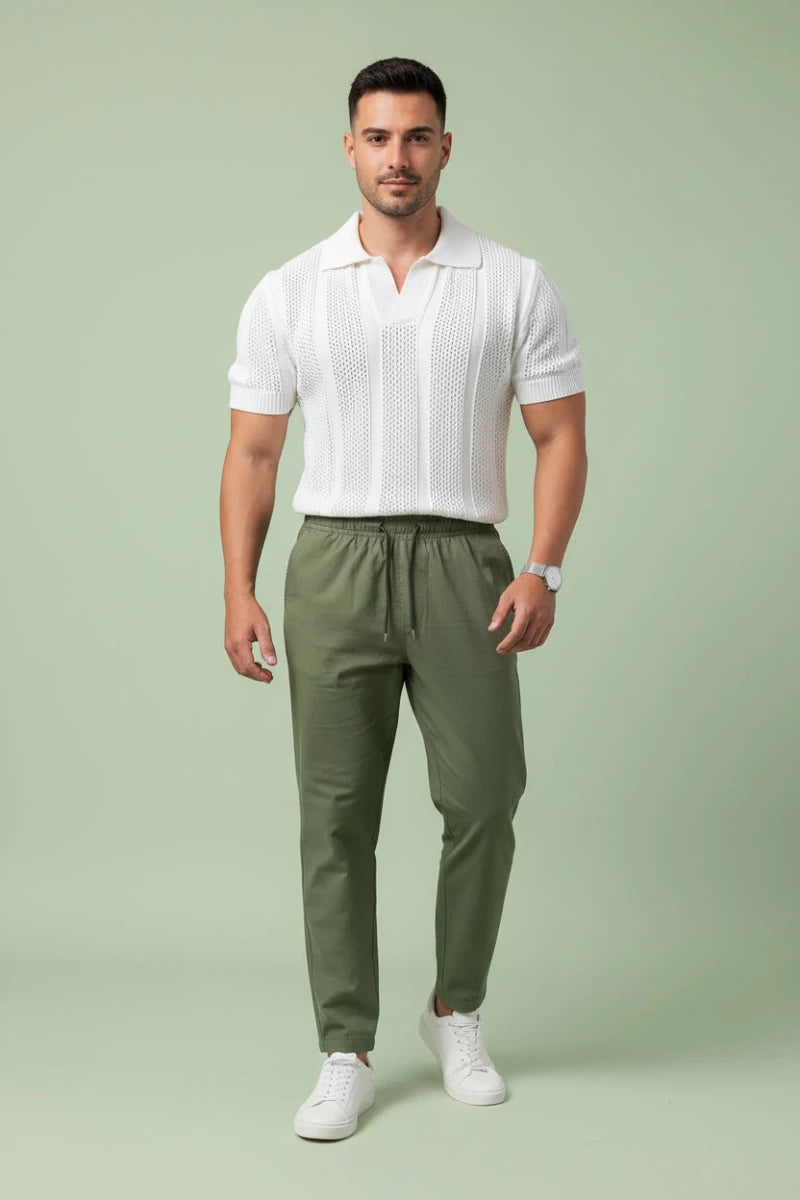 Breathable men's knitted mesh Polo shirt. - GoSobiShop Boutique