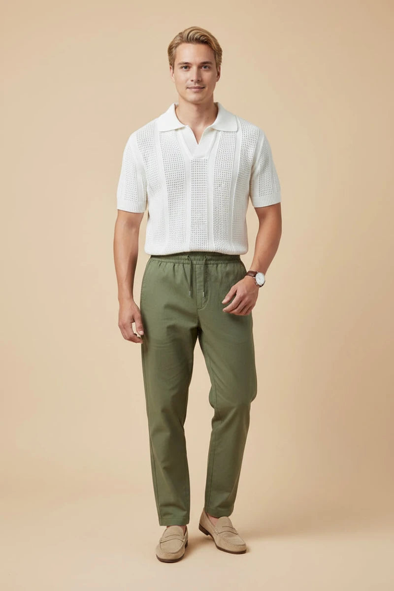 Breathable men's knitted mesh Polo shirt. - GoSobiShop Boutique