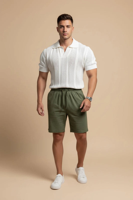 Breathable men's knitted mesh Polo shirt. - GoSobiShop Boutique