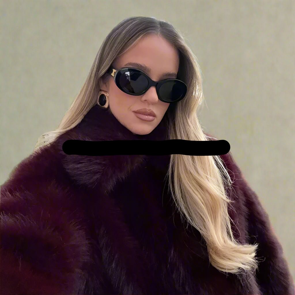 Burgundy and chocolate faux fur cropped fur jacket fall top - GoSobiShop Boutique