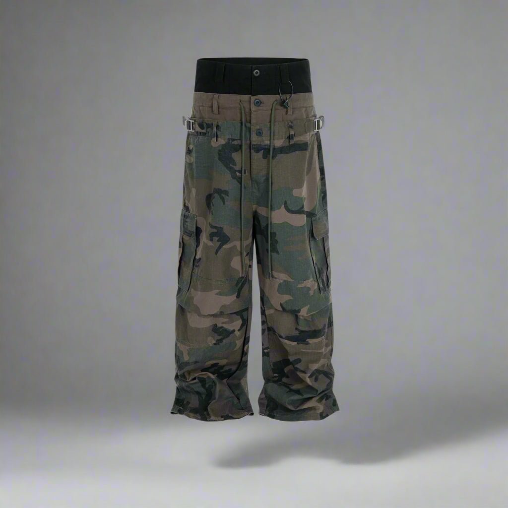 Camo cut up multi - pockets baggy pants - GoSobiShop Boutique