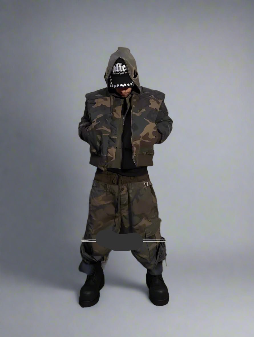 Camo cut up multi - pockets baggy pants - GoSobiShop Boutique