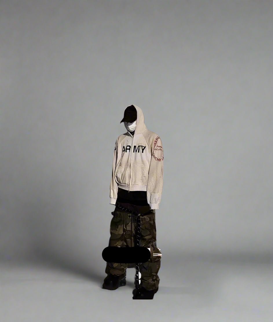 Camo cut up multi - pockets baggy pants - GoSobiShop Boutique
