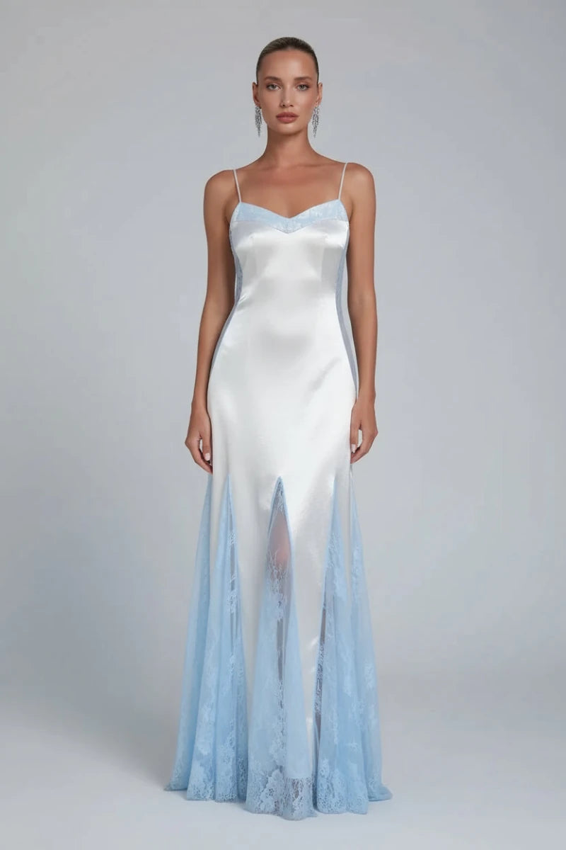 Celeste Satin Patchwork Maxi Dress - GoSobiShop Boutique