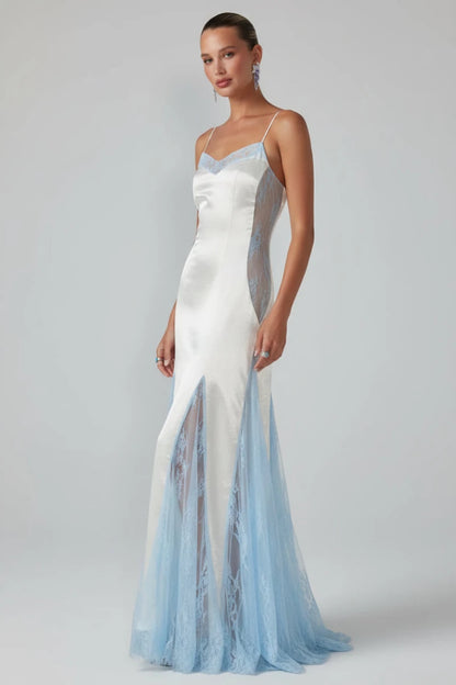 Celeste Satin Patchwork Maxi Dress - GoSobiShop Boutique