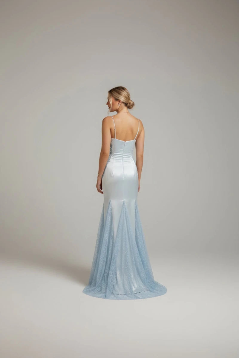 Celeste Satin Patchwork Maxi Dress - GoSobiShop Boutique