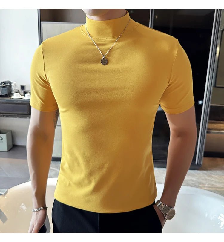 Classy turtleneck mock neck knit t-shirt - GoSobiShop Boutique