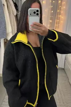 comfy knit fleece cardigan zipper jacket. - GoSobiShop Boutique