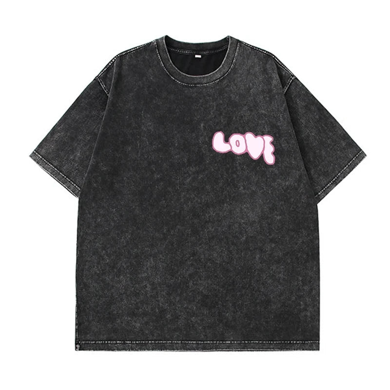 Cotton Washed Oversized Gym Graphic tees` - GoSobiShop Boutique