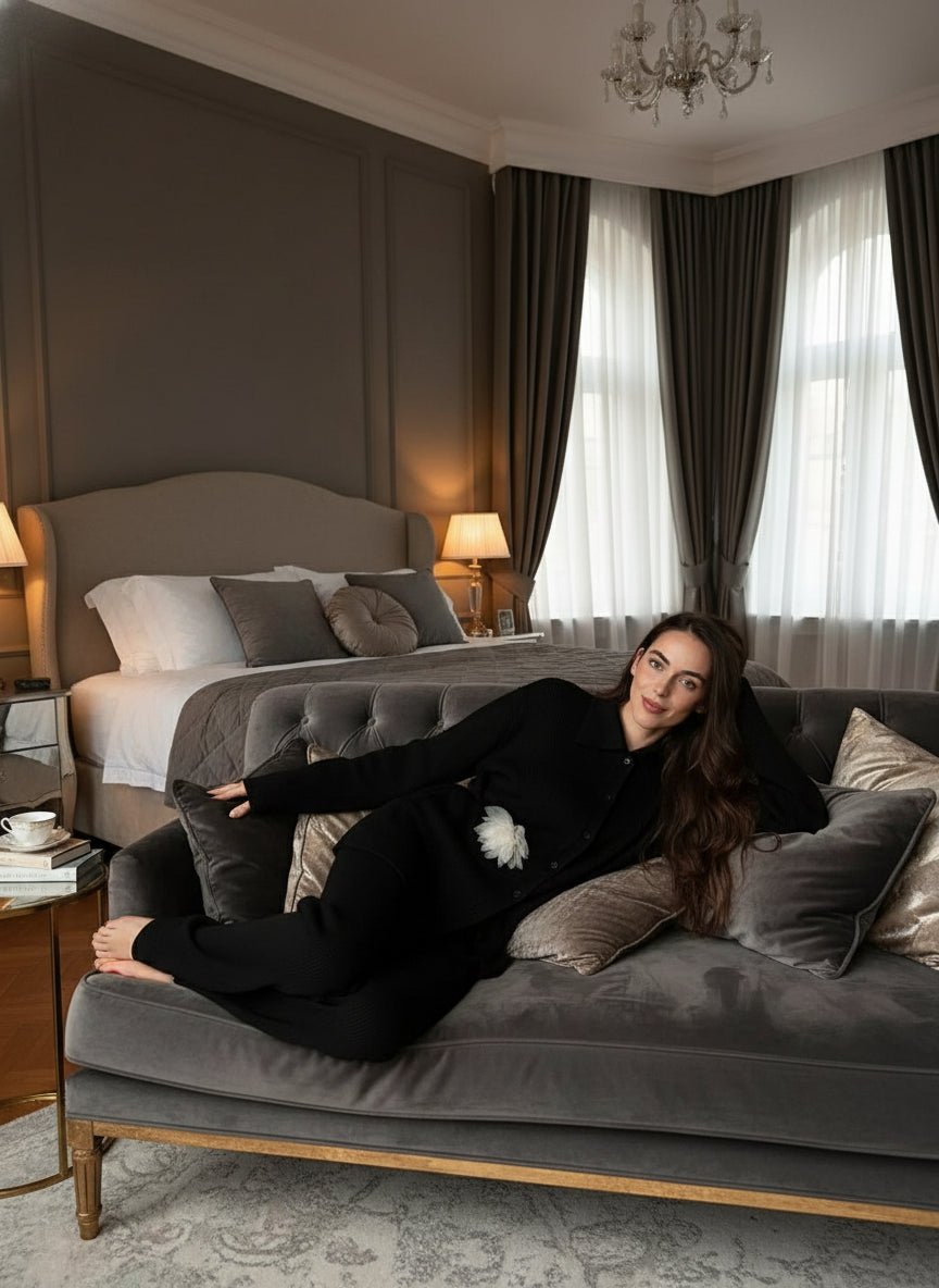 Cozy loose knit sweater and knit trousers 2 piece set loungewear. - GoSobiShop Boutique