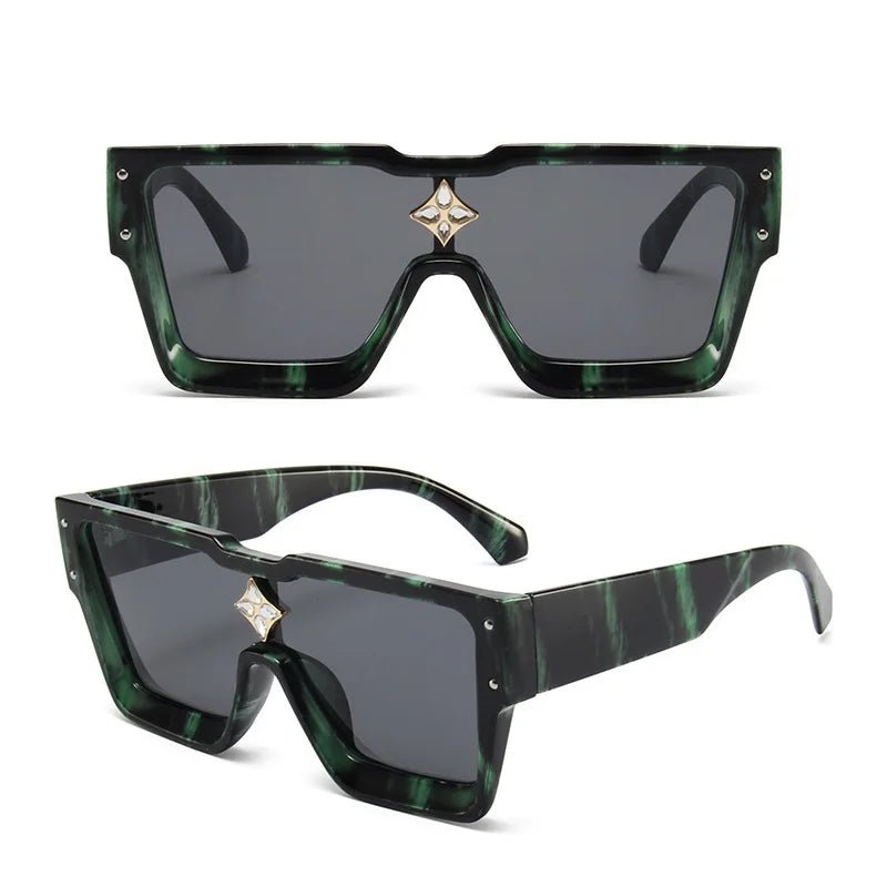 Cyclone-Style Oversized Square Sunglasses | Chunky Frame Luxury-Inspired UV400 Shades - GoSobiShop Boutique
