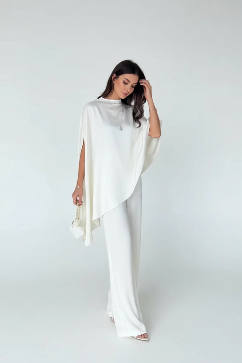 Daisy Loose satin Top and matching trousers Set. - GoSobiShop Boutique