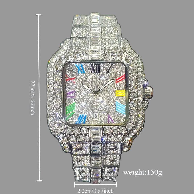 Dee-Ice Iced out multicolors digits wrist watch.
