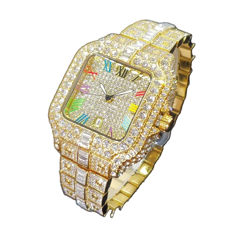 Dee-Ice Iced out multicolors digits wrist watch.