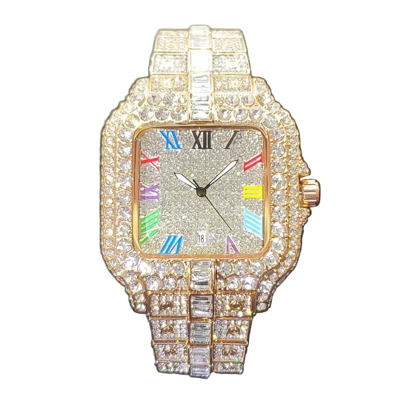 Dee-Ice Iced out multicolors digits wrist watch.
