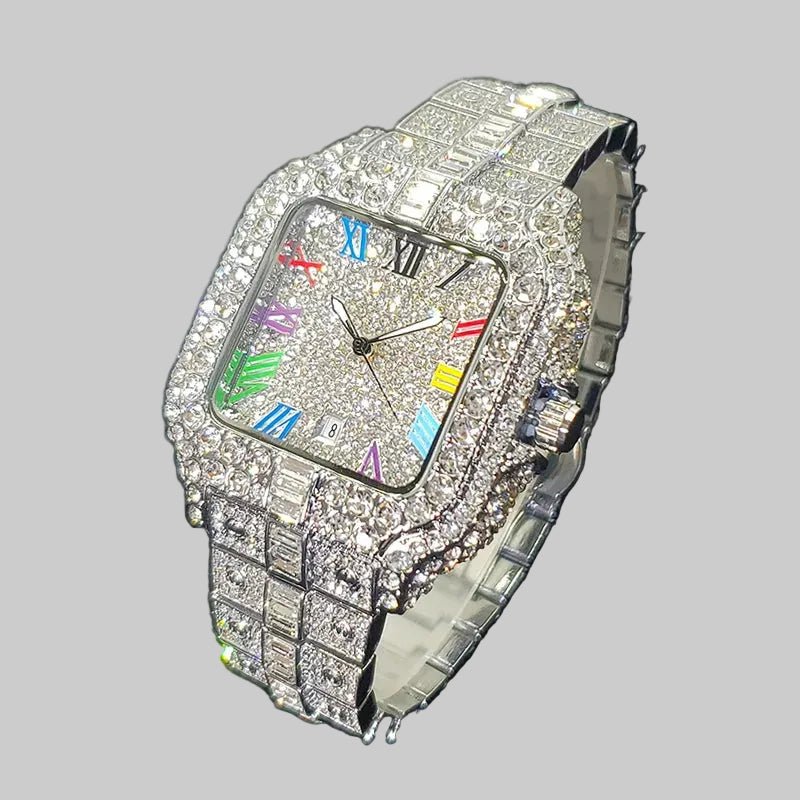 Dee-Ice Iced out multicolors digits wrist watch.