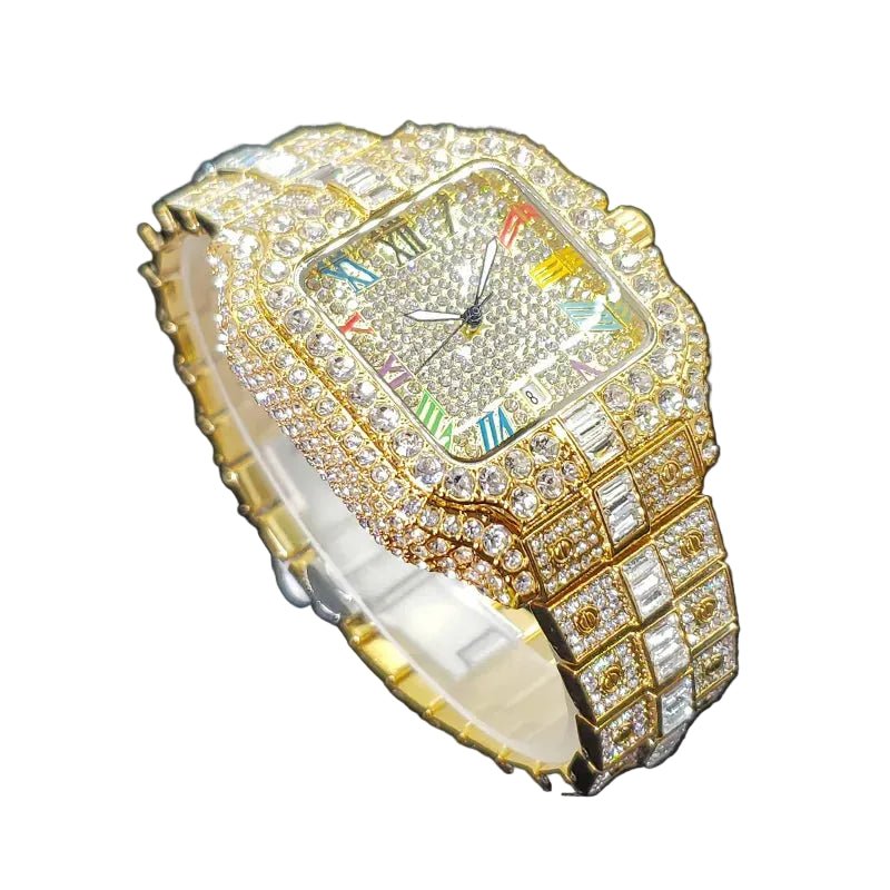 Dee-Ice Iced out multicolors digits wrist watch.