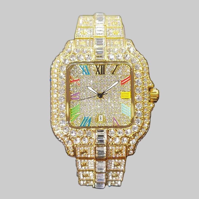 Dee-Ice Iced out multicolors digits wrist watch.